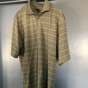 Lone Cypress Pebble Beach mens polo shirt size M short sleeves green stripe